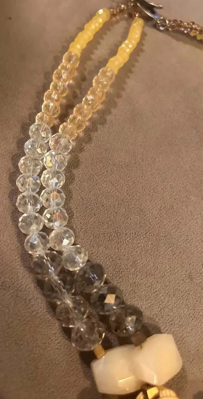 Loft Multi-Strand Statement Necklace with Mixed Beads and Knotted Accents
